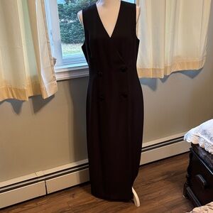 Maggy London Elegant Black Sleeveless Midi Dress